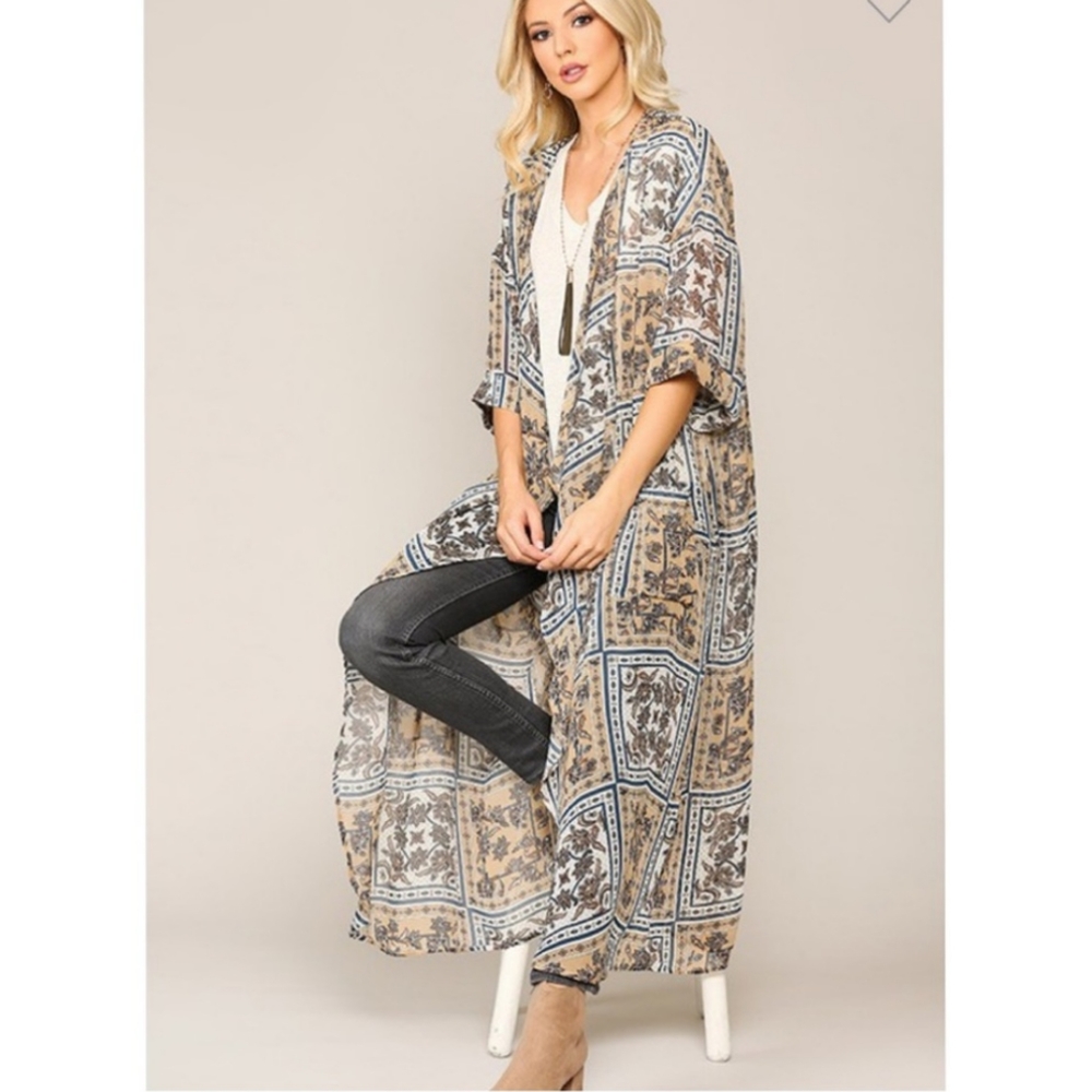 Boho Chiffon Kimono - Picture 5 of 8